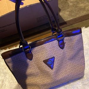 Guess brown shoulder tote